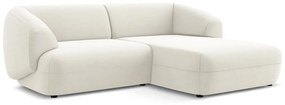 Бял кадифен ъглов диван (десен ъгъл) Moana – Makamii