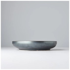 Черно-сива керамична чиния с изпъкнал ръб Перла, ø 22 cm Black Pearl - MIJ