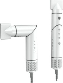 Уред за сушене и стилизиране на коса AENO HS1 AHS0001, 1200W, 4 скорости, 4 нива, 7 приставки, Йонизиране, Бял