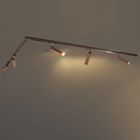 Модерна релсова система за осветление с 5 прожектора тъмен бронз 1-фазов GU10 35mm - Iconic Jeana Luxe