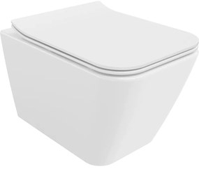 Mexen Cube тоалетна чиния Rimless с бавен механизъм, дуропласт, бяла гланц - 30924000