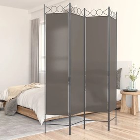 350152 vidaXL Параван за стая, 4 панела, антрацит, 160x200 cм, текстил