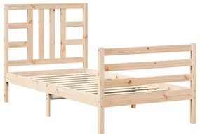 3193906 vidaXL Рамка за легло без матрак, 90x200 см, масивна чамова дървесина