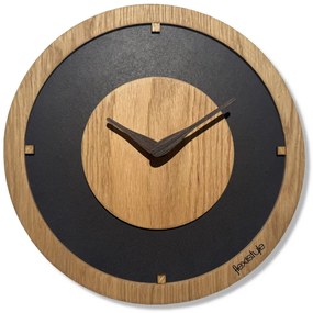 Дъб Flow Дървен стенен часовник - 30 cm