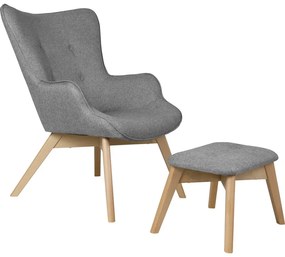 Сив фотьойл с табуретка Niko – Ropez