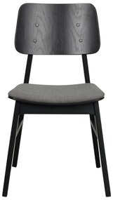 Черен трапезен стол с тъмносива възглавница на седалката Nagano - Rowico