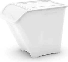 Бяла пластмасова кутия за съхранение с капак 55x39x46 cm All In Box – KIS