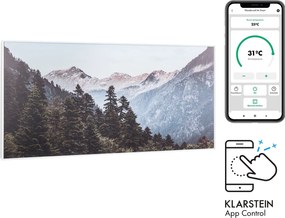 Klarstein Wonderwall Air Art Smart, инфрачервен нагревател, 120 х 60 см, 700 W, приложение, гора