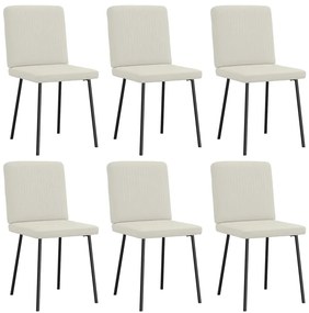 3315565 vidaXL Трапезни столове, 6 бр, кремави, кадифе