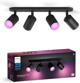 Philips Hue FUGATO 4xGU10 LED RGBW димируемо осветително тяло, черно