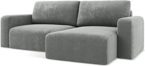 Сив шенилов сгъваем/с място за съхранение ъглов диван (десен ъгъл) Kona – Makamii