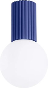 Синьо осветително тяло за таван със стъклен абажур ø 12 cm Orbital – Sollux