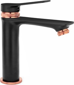 Смесител за мивка Rea Viral Black Rose Gold Low
