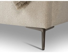 Бежово двойно тапицирано легло с включена подматрачна рамка 180x200 cm Makana – Makamii