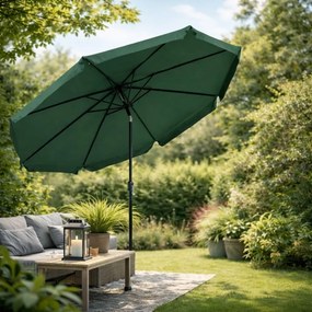 Голям градински чадър с наклон - 300 см Зелено