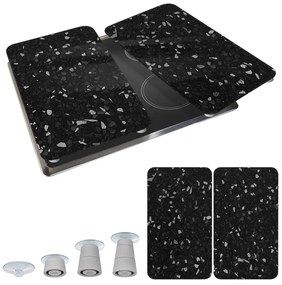 Комплект от 2 черни стъклени капака за печка Universal - Wenko