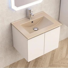 Конзолен PVC шкаф ICP 6045 + МИВКА ICC 6066BG БЕЖОВ МАТ, Inter Ceramic, 60x43.5x46см