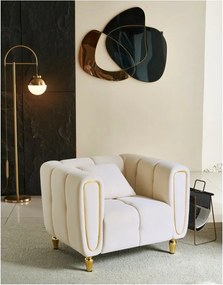 Кремаво кадифено кресло Alma – Mauro Ferretti