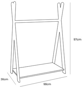 Детска закачалка от декор от бор в естествен цвят 98x97 cm Montessori – Meowbaby