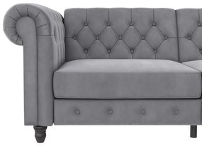 Светлосив кадифен диван 236 cm Felix – Støraa