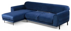 Син ъглов разтегателен диван с кадифена повърхност , ляв ъгъл Image - Artie