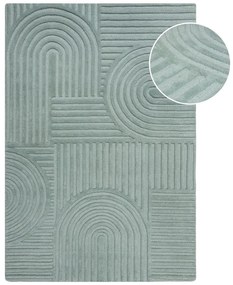 Тюркоазен ръчно изработен вълнен килим 200x290 cm Zen Garden – Flair Rugs