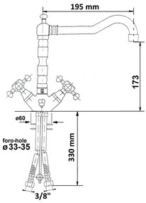 Стояща батерия за мивка в бронзов цвят Antea – Sapho