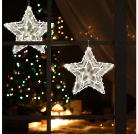 LED Коледна декорация за прозорец 35xLED/3xAA топло бяла