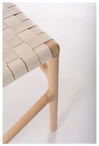 Трапезен стол от масивна дъбова дървесина с бяла седалка Fawn - Gazzda