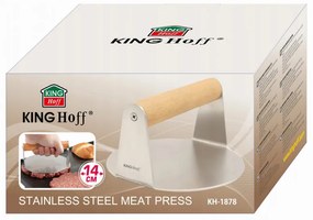 Преса за бургери Kinghoff KH 1878, Неръждаема стомана, Лесно измиване, Диаметър 11.4 см, Инокс