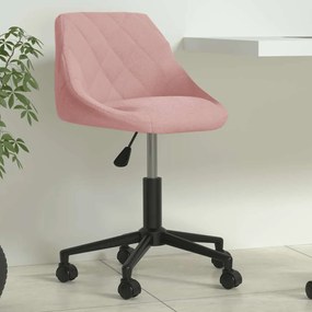 335489 vidaXL Въртящ се офис стол, розов, кадифе