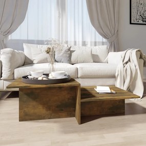 815144 vidaXL Маса за кафе, опушен дъб, 111,5x50x33 см, инженерно дърво