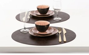 Тъмнокафява подложка от изкуствена кожа , 33 x 45 cm Troja - ZicZac