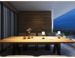 Черно-бяла LED затъмняваща се настолна лампа (височина 34,5 cm) Riva – Fischer &amp; Honsel