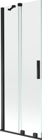 Mexen Velar двукрилен плъзгащ се параван за вана 75 x 150 cm, прозрачен, черен - 896-075-000-01-70