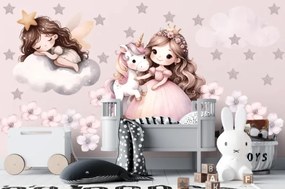 Стикер за стена за детска стая, детска стая и ясла - принцеса и еднорог Šírka: 100 cm | Dĺžka: 200 cm