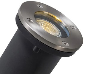 Интелигентно подово петно от неръждаема стомана, вкл. WiFi GU10 IP65 - Basic Round