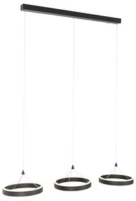 Висяща лампа черна издължена с LED 3-степенна димируема 3-светлинна - Lyani