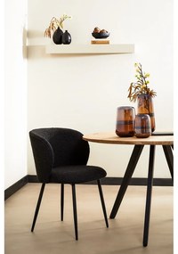 Черен тапициран трапезен стол Elyna – Light &amp; Living