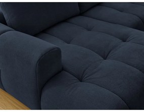 Тъмносин сгъваем/с място за съхранение ъглов диван (десен ъгъл/U форма) Fuji – Bobochic Paris