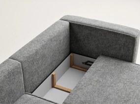 Сив шенилов сгъваем/с място за съхранение ъглов диван (ляв ъгъл) Velto – Maison de Rêve