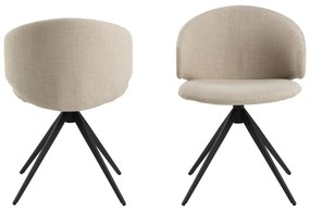 Бежов тапициран трапезен стол с подлакътници Ella – Actona