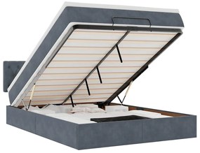 3312693 vidaXL Османска легло с матрак и LED, тъмносиво, 140x190 см, кадифе