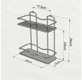 ПОСТАВКА ЗА БАНЯ TEKNO TEL BK-012B 2 нива черно