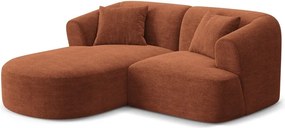 Теракотен ъглов диван от рипсено кадифе (ляв ъгъл) Campi – Cosmopolitan Design