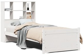 3322466 vidaXL Легло с етажерка за книги, без матрак, 90x200 см, бор масив