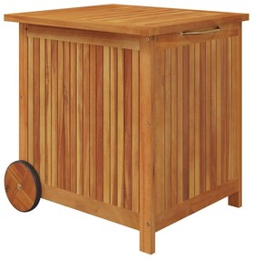 319710 vidaXL Градинска кутия за съхранение с колела 60x50x58 см акация масив