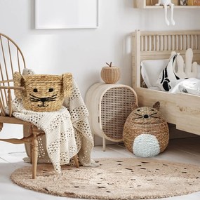 Детска кошница за играчки от воден зюмбюл естествена ø 40x43 cm Cat – Compactor