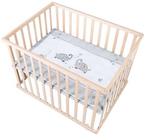 Кошара за игра на колелца в естествен цвят 100x75 cm Jumbo Twins – Roba