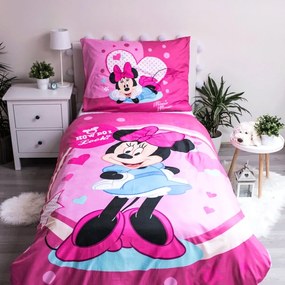 Детско спално бельо от микрофибър 140x200 cm Minnie Sweet Like Me - Jerry Fabrics